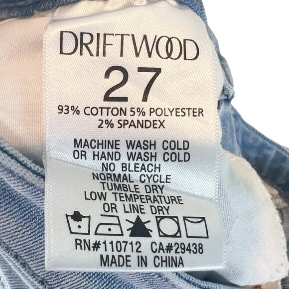 Driftwood‎ Womens 27x25 Candace Cropped Raw Hem Denim Jeans Dip Dye Ombre - Picture 7 of 7